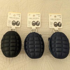 Three Pack Zippered Travel Case That Resembles A Gernade